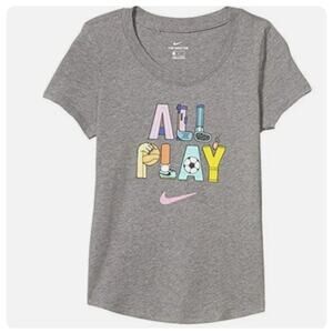 Nike Girls' Gray "All Play" Athletic Tee - Size Medium